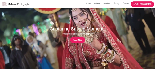 Subham Photography Portfolio Website